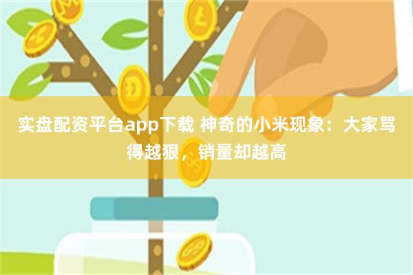 实盘配资平台app下载 神奇的小米现象：大家骂得越狠，销量却越高