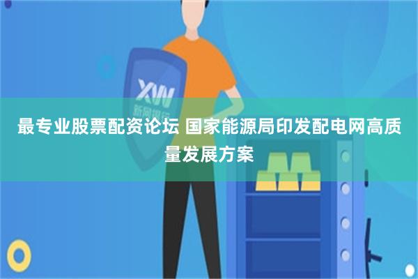 最专业股票配资论坛 国家能源局印发配电网高质量发展方案
