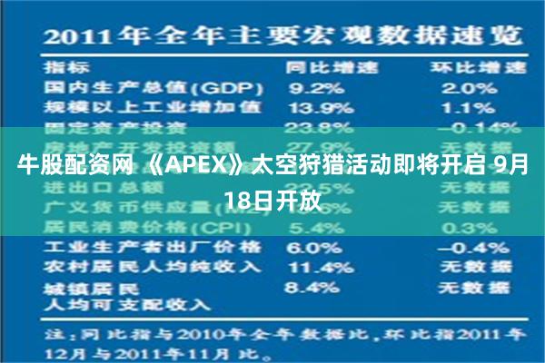 牛股配资网 《APEX》太空狩猎活动即将开启 9月18日开放