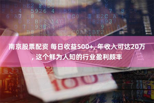 南京股票配资 每日收益500+, 年收入可达20万, 这个鲜为人知的行业盈利颇丰