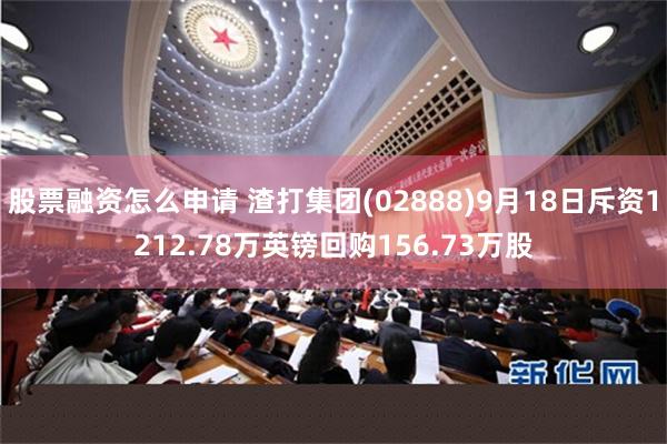股票融资怎么申请 渣打集团(02888)9月18日斥资1212.78万英镑回购156.73万股