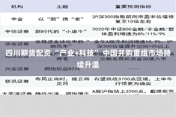 四川期货配资 “产业+科技” 中国并购重组市场持续升温