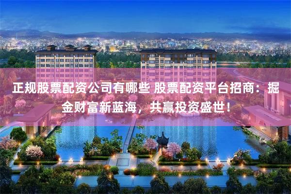 正规股票配资公司有哪些 股票配资平台招商：掘金财富新蓝海，共赢投资盛世！
