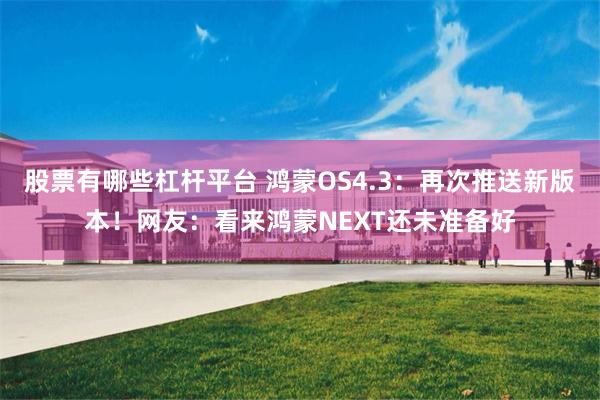 股票有哪些杠杆平台 鸿蒙OS4.3：再次推送新版本！网友：看来鸿蒙NEXT还未准备好
