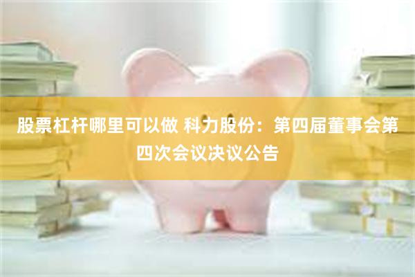 股票杠杆哪里可以做 科力股份：第四届董事会第四次会议决议公告