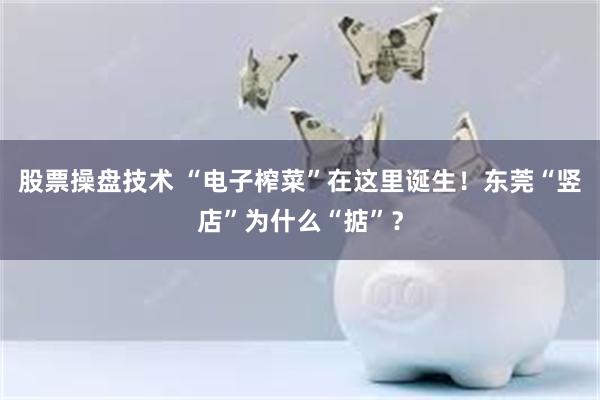 股票操盘技术 “电子榨菜”在这里诞生！东莞“竖店”为什么“掂”？
