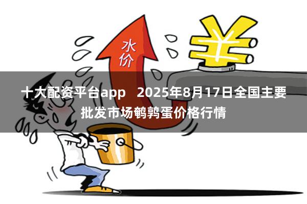 十大配资平台app   2025年8月17日全国主要批发市场鹌鹑蛋价格行情
